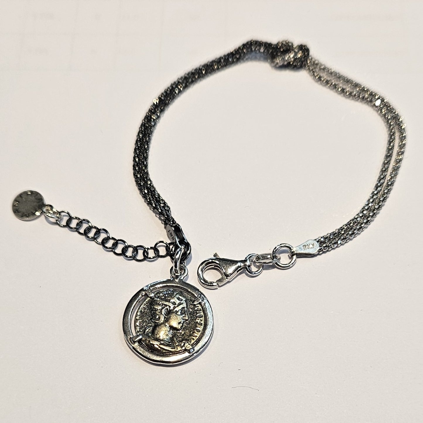 Bracciale Argento Nodo d'amore con moneta - BR.NODO Amanthia