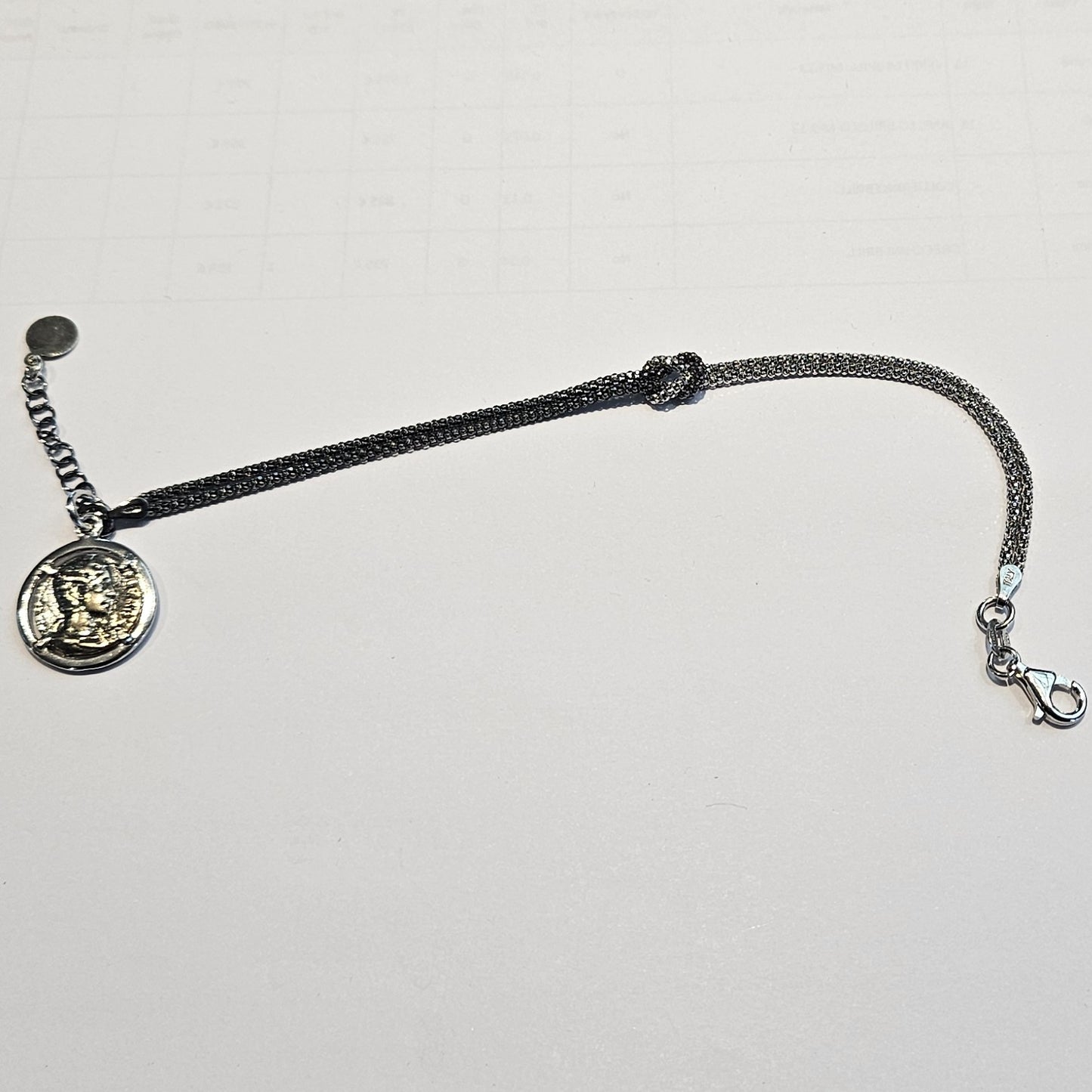 Bracciale Argento Nodo d'amore con moneta - BR.NODO Amanthia