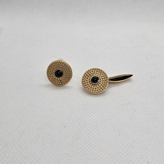 Gemelli in Argento e Onice - GE.ON.115 Amanthia Argento dorato