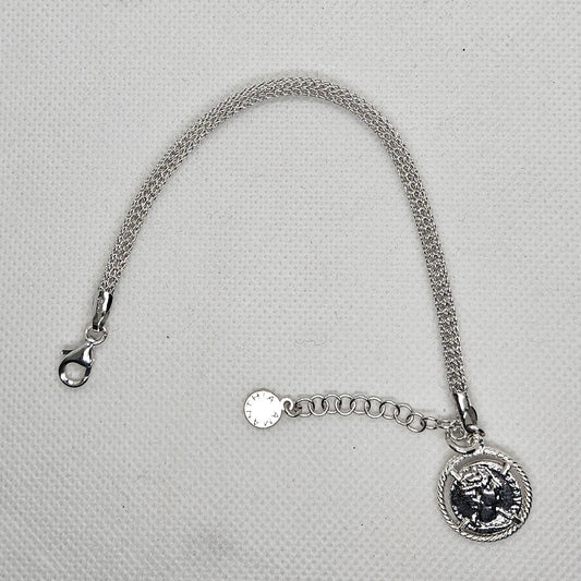 Bracciale Calza Argento con Moneta - BR16.79 Amanthia Argento bianco