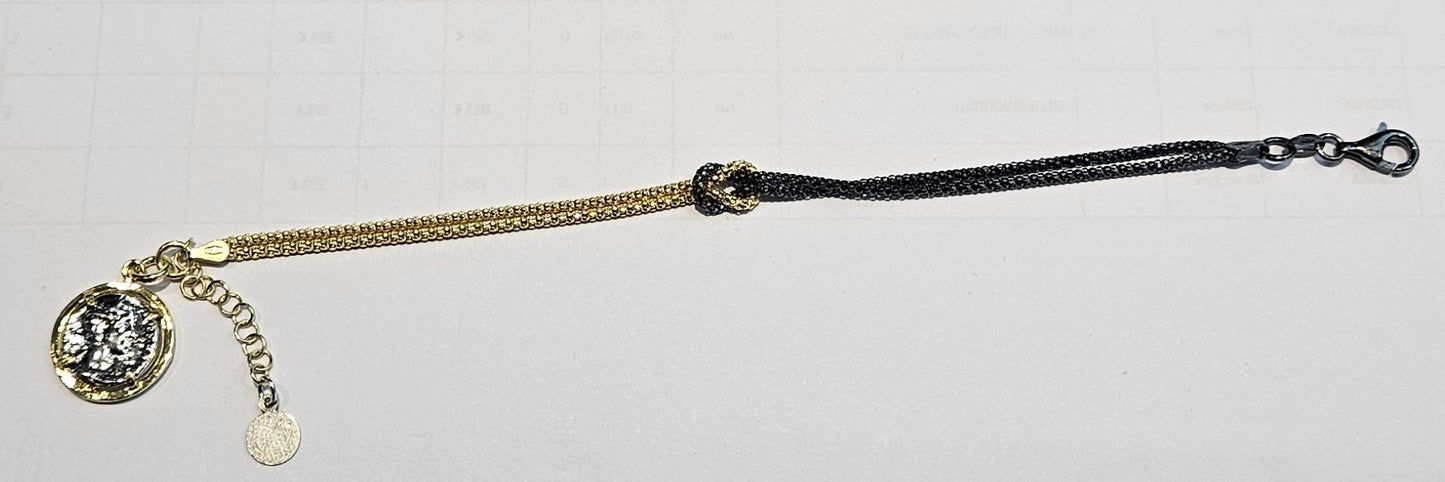 Bracciale Argento Nodo d'amore con moneta - BR.NODO Amanthia