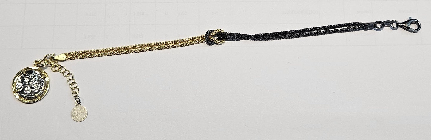 Bracciale Argento Nodo d'amore con moneta - BR.NODO Amanthia