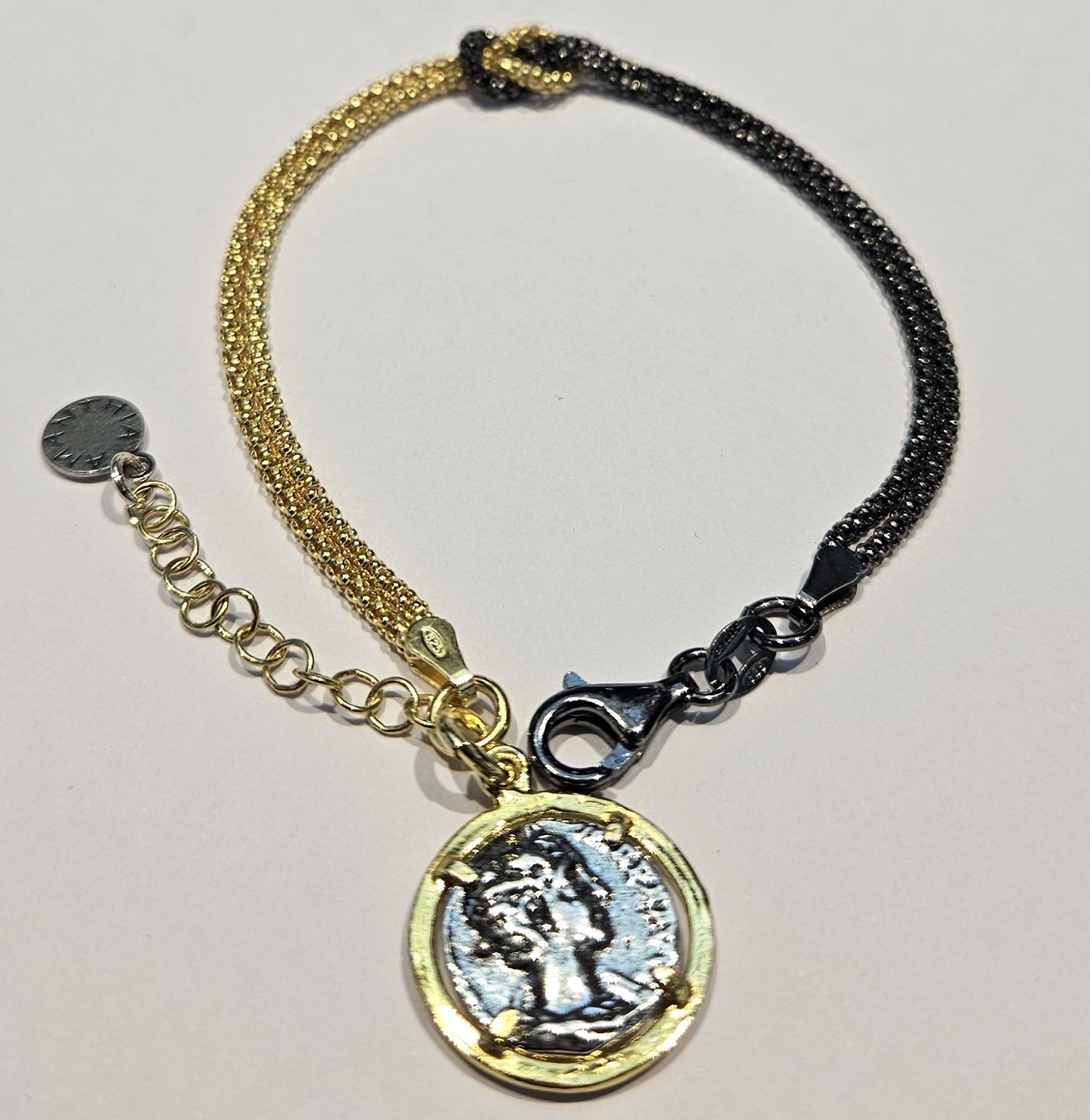 Bracciale Argento Nodo d'amore con moneta - BR.NODO Amanthia