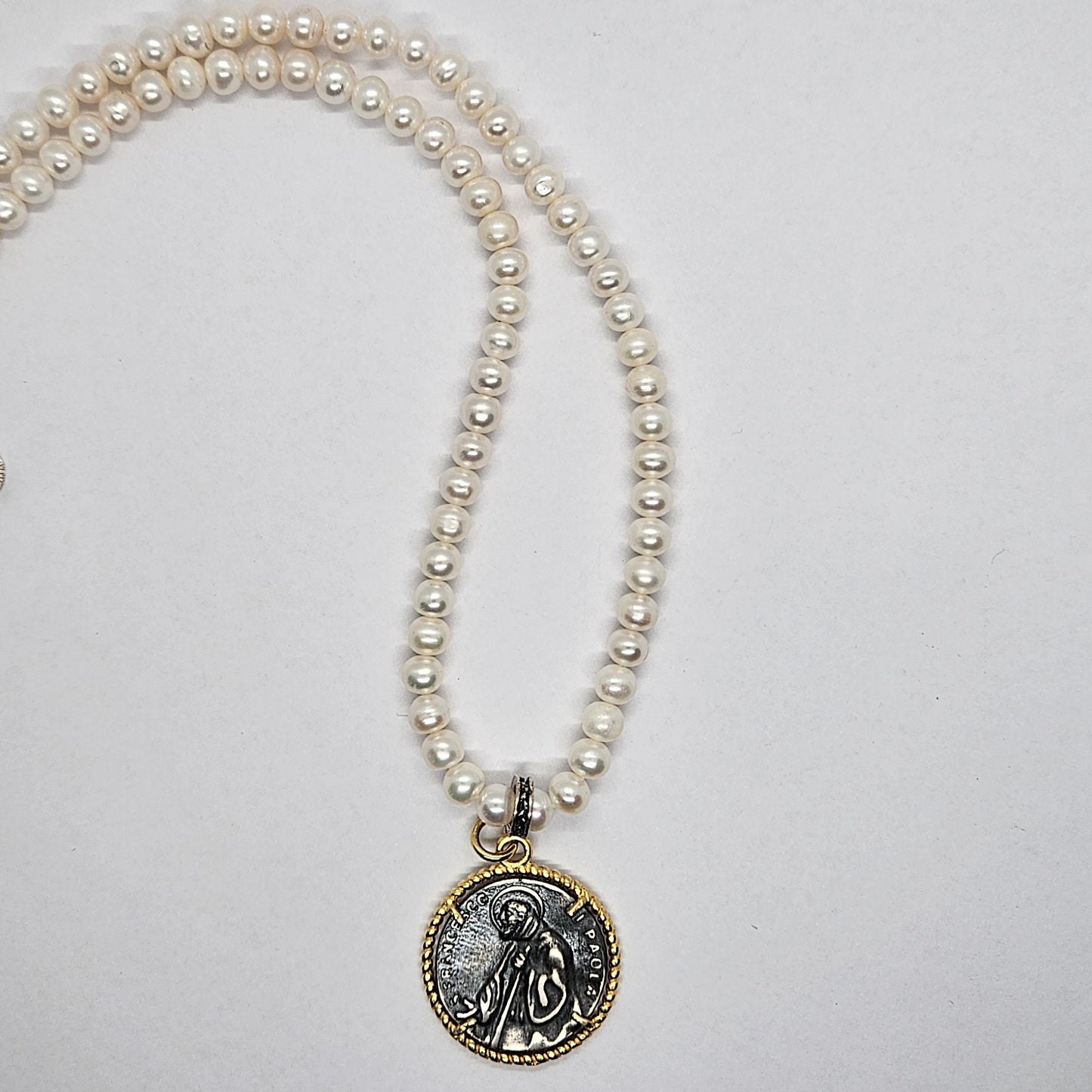 Collana perle con San Francesco di Paola - CO.PP.SF Amanthia