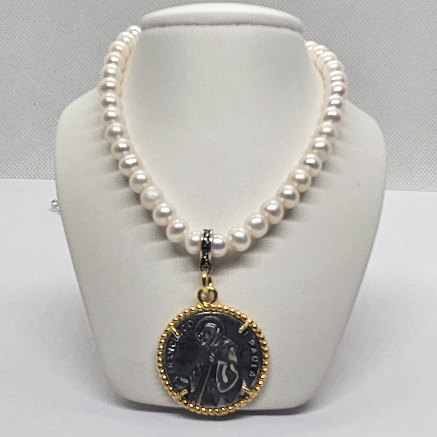 Collana perle con San Francesco di Paola - CO.PP.SF Amanthia