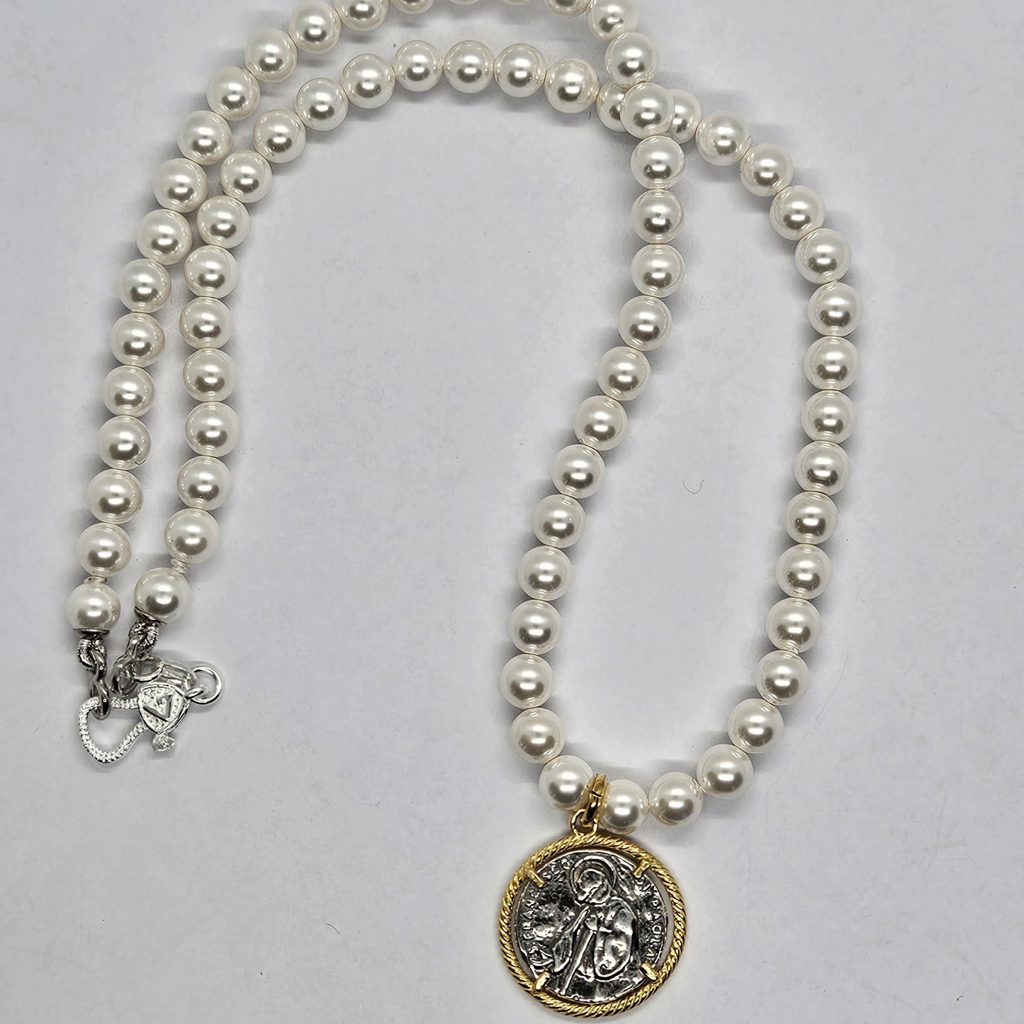Collana perle con San Francesco di Paola - CO.PP.PC.SF Amanthia Castone Dorato