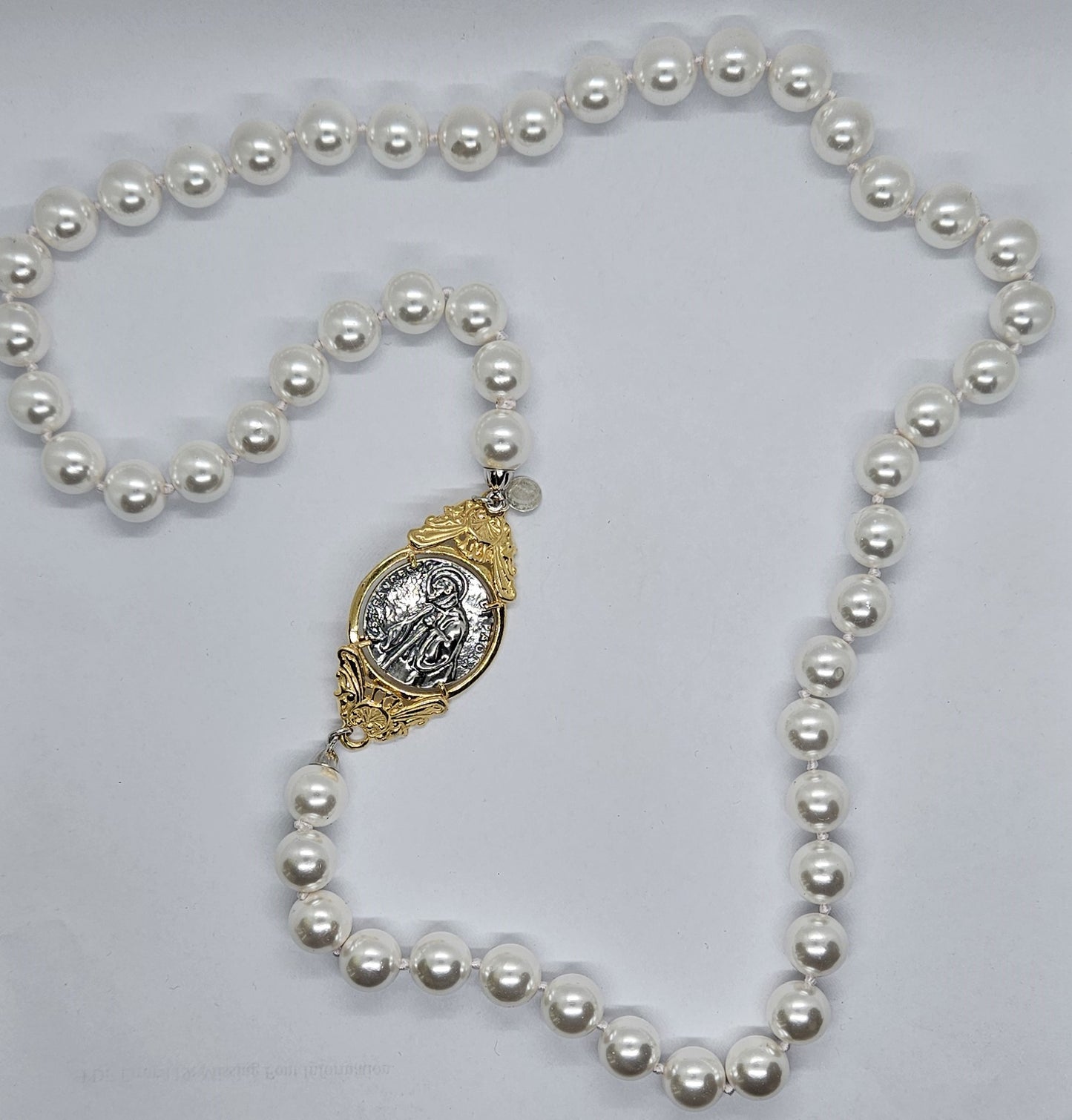 Collana Lunga perle con San Francesco di Paola - CL.PP.SF  Amanthia   