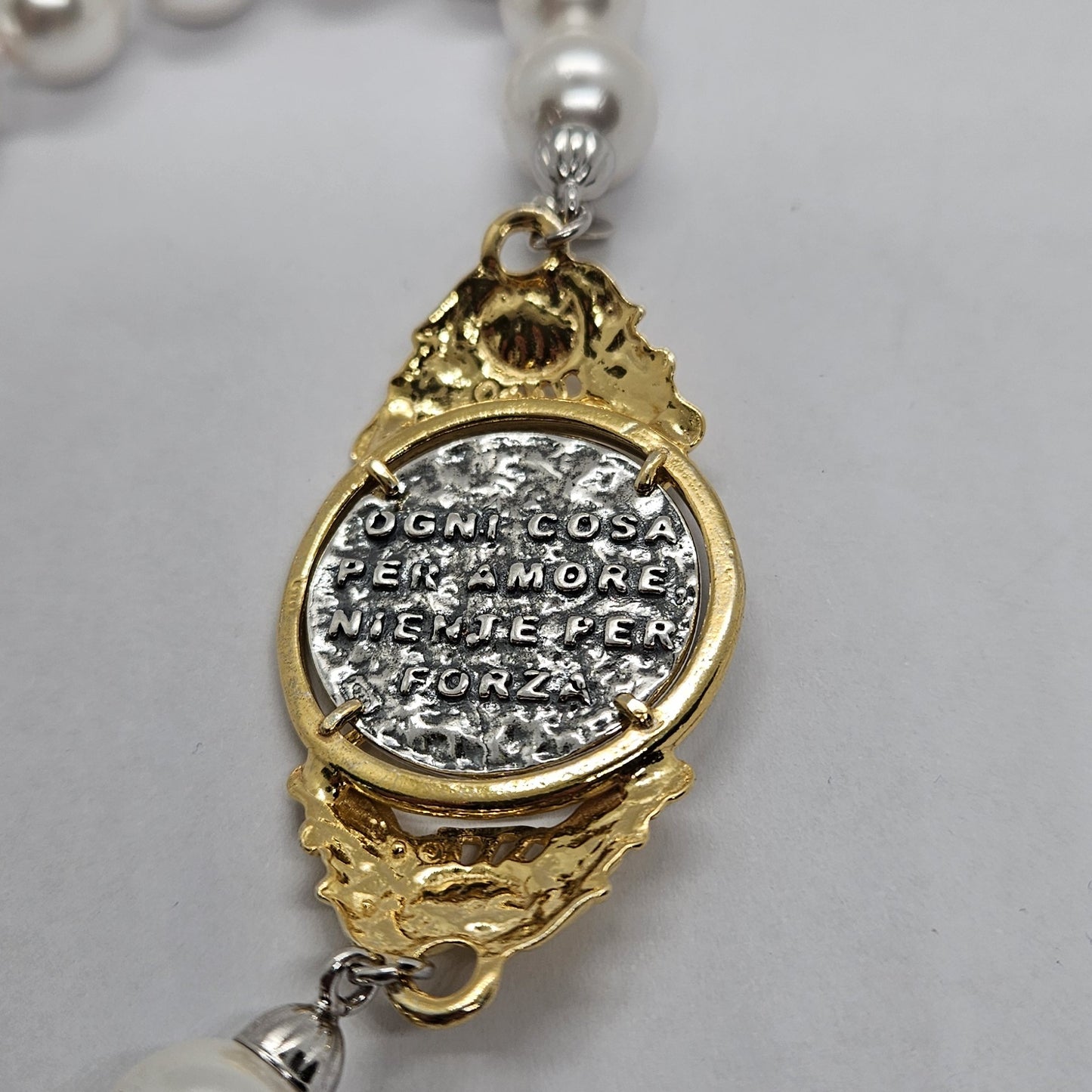 Collana Lunga perle con San Francesco di Paola - CL.PP.SF  Amanthia   