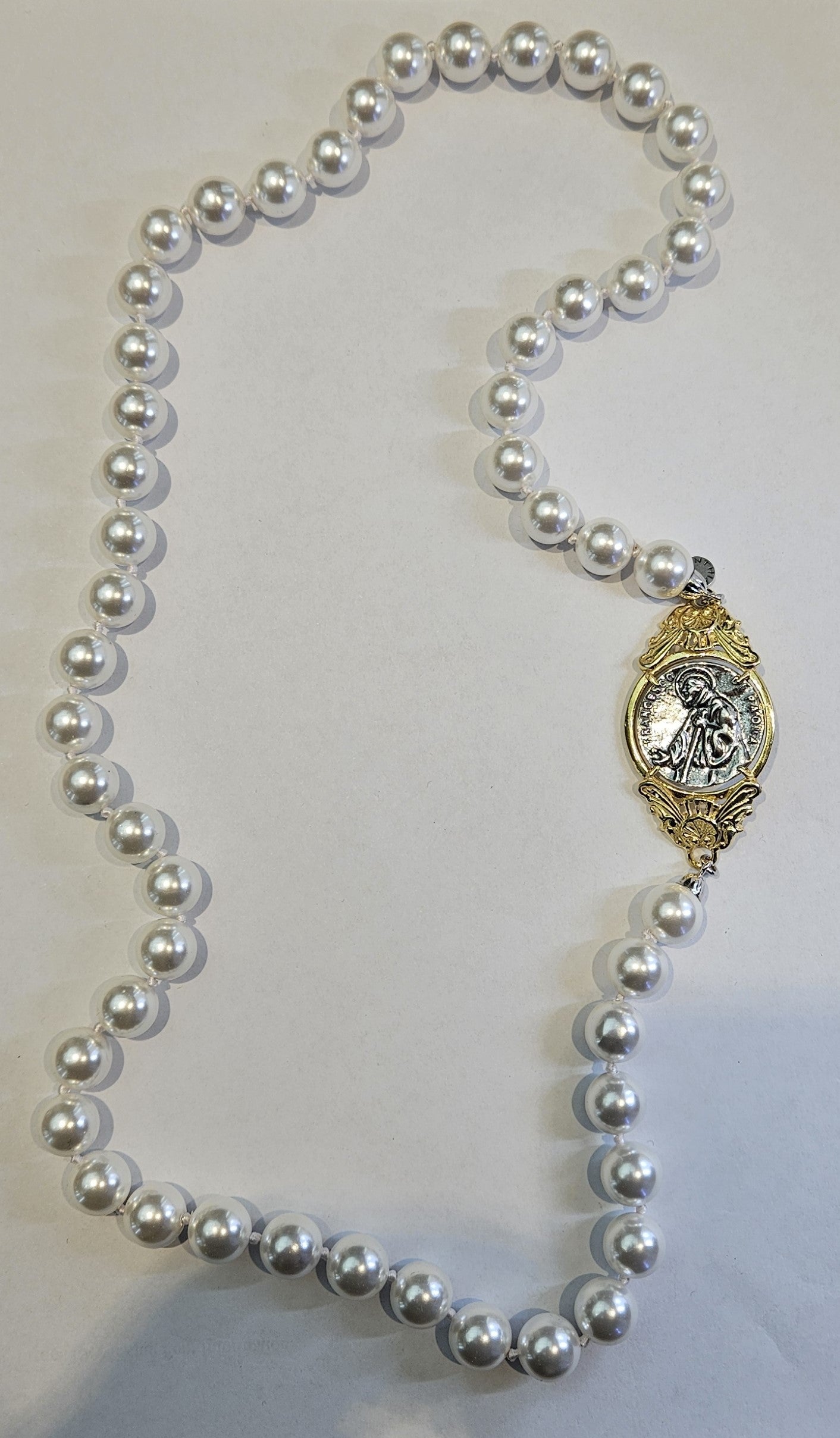 Collana Lunga perle con San Francesco di Paola - CL.PP.SF Amanthia