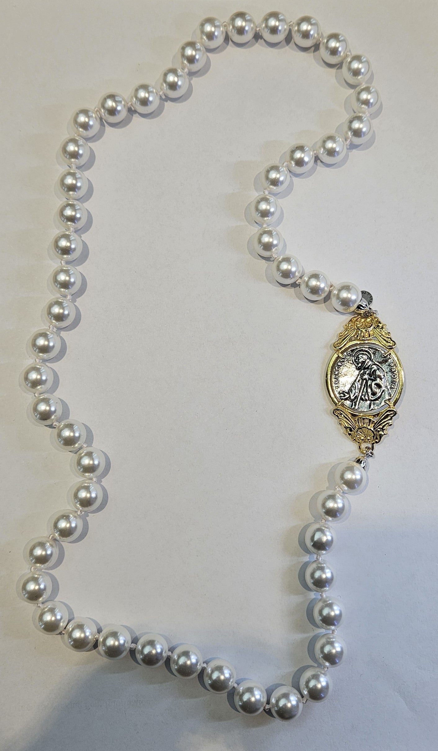 Collana Lunga perle con San Francesco di Paola - CL.PP.SF  Amanthia   