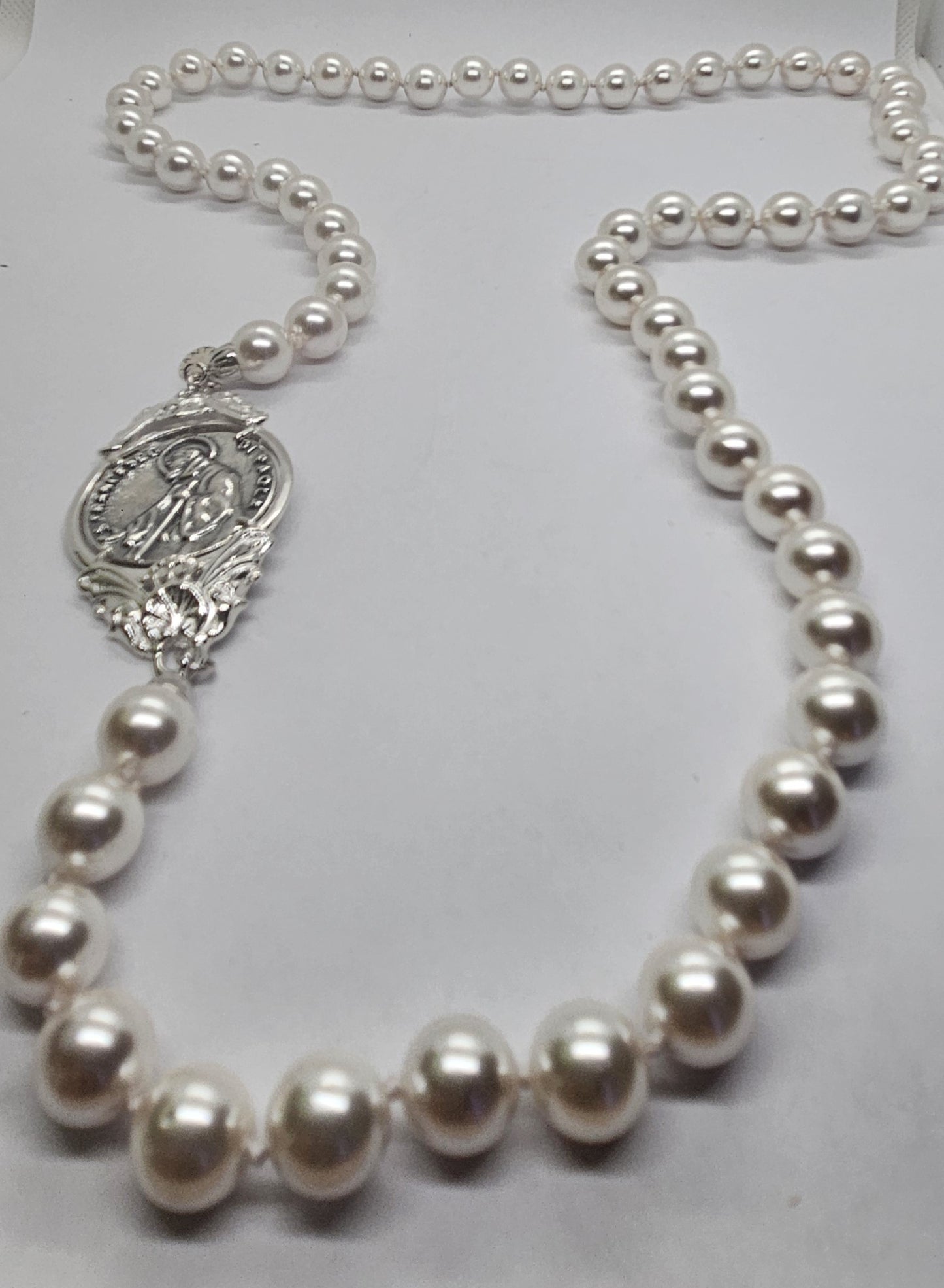 Collana Lunga perle con San Francesco di Paola - CL.PP.SF Amanthia