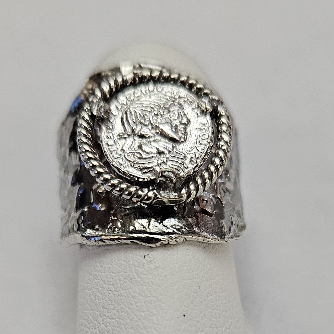 Anello Fascia con Moneta in Argento - AN.MON.59  Amanthia Argento Bianco  