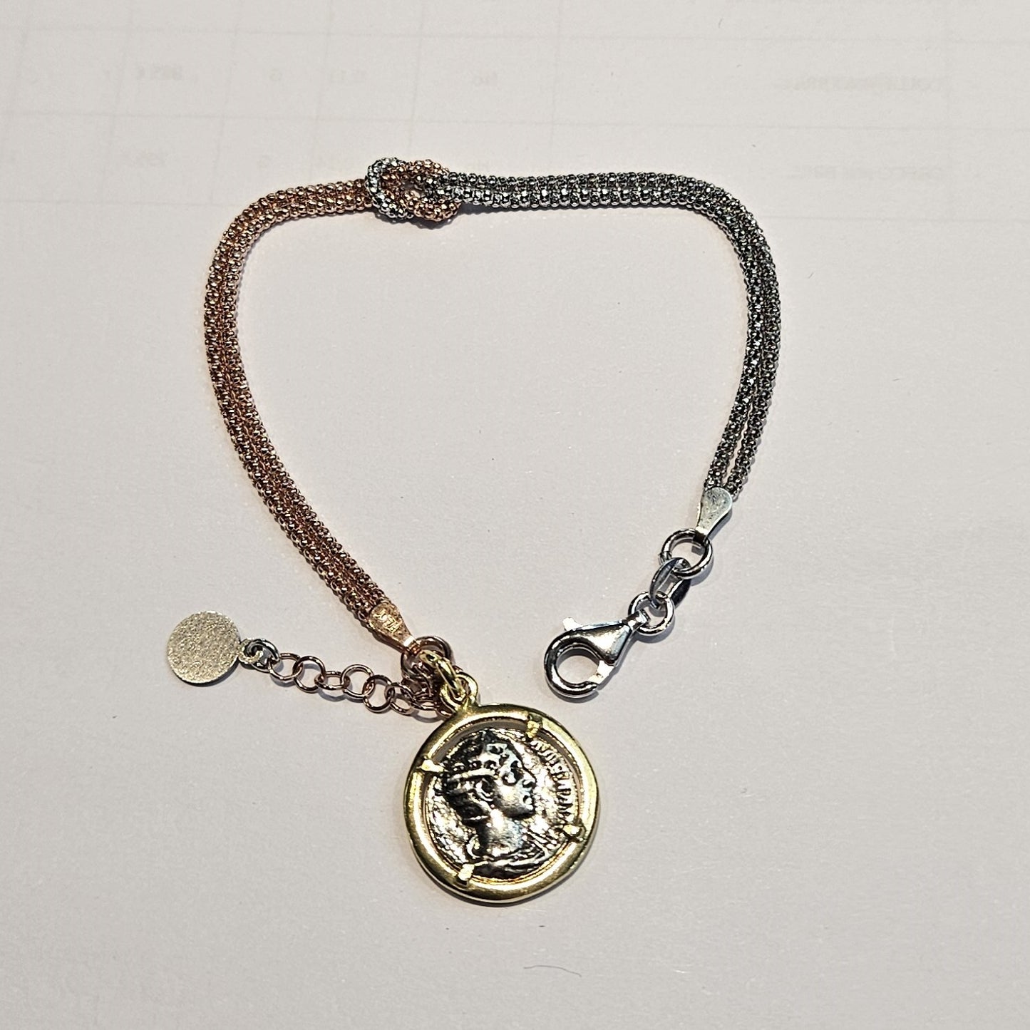 Bracciale Argento Nodo d'amore con moneta - BR.NODO Amanthia