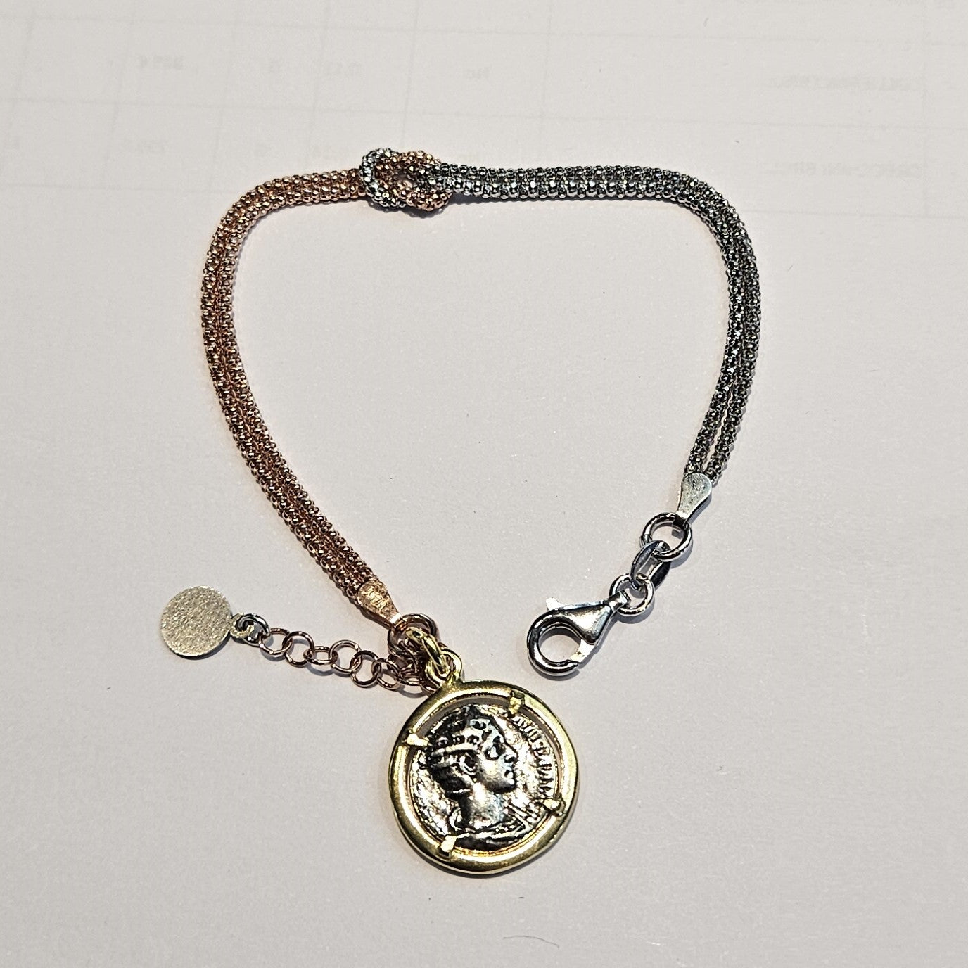 Bracciale Argento Nodo d'amore con moneta - BR.NODO Amanthia
