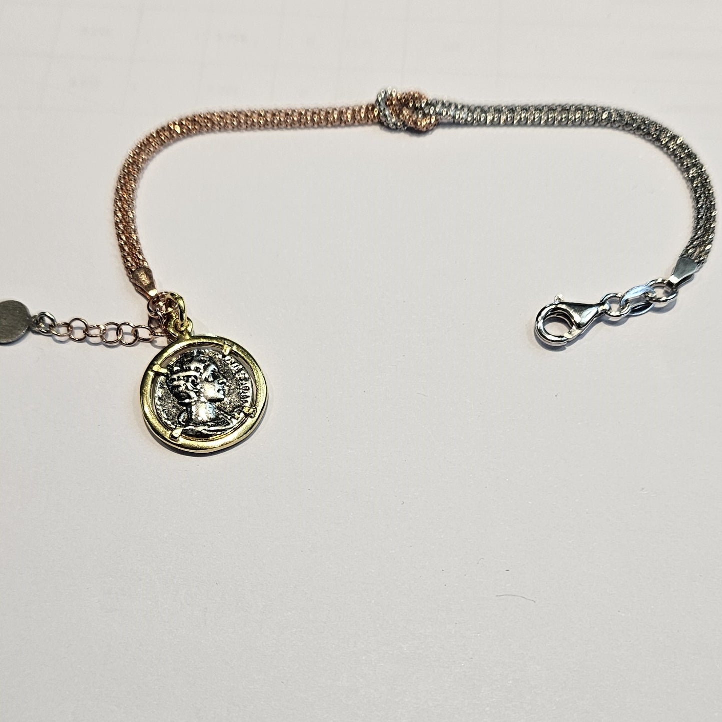 Bracciale Argento Nodo d'amore con moneta - BR.NODO Amanthia