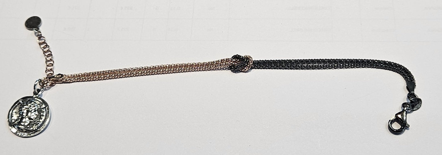 Bracciale Argento Nodo d'amore con moneta - BR.NODO Amanthia