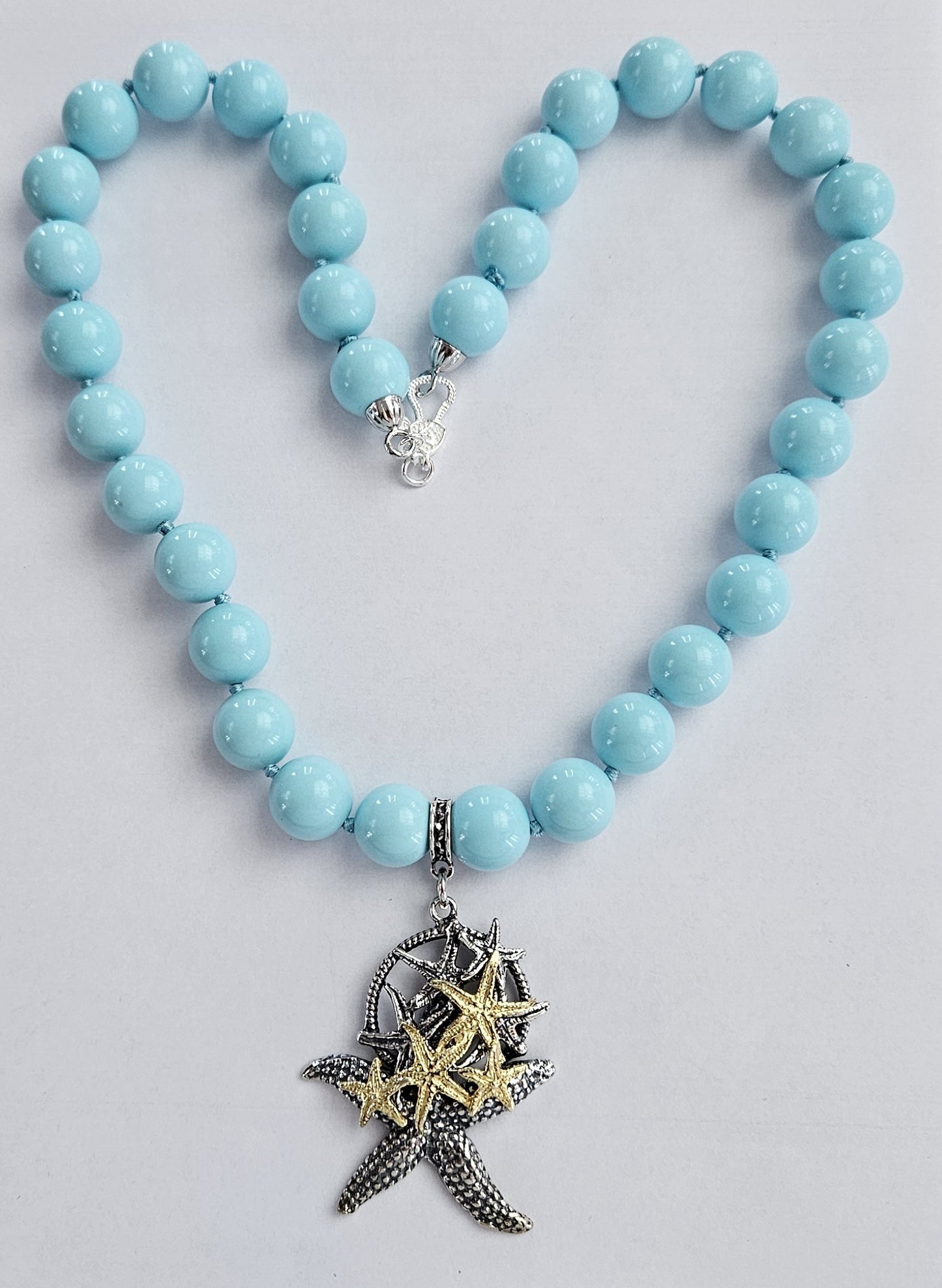 Collana pasta turchese con Stella Marina Amanthia Argento Bicolore