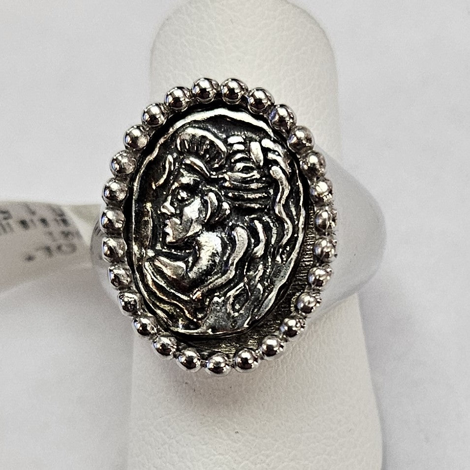 Anello Argento con Moneta Ovale - AN.MON.3.69 Amanthia Argento Bianco