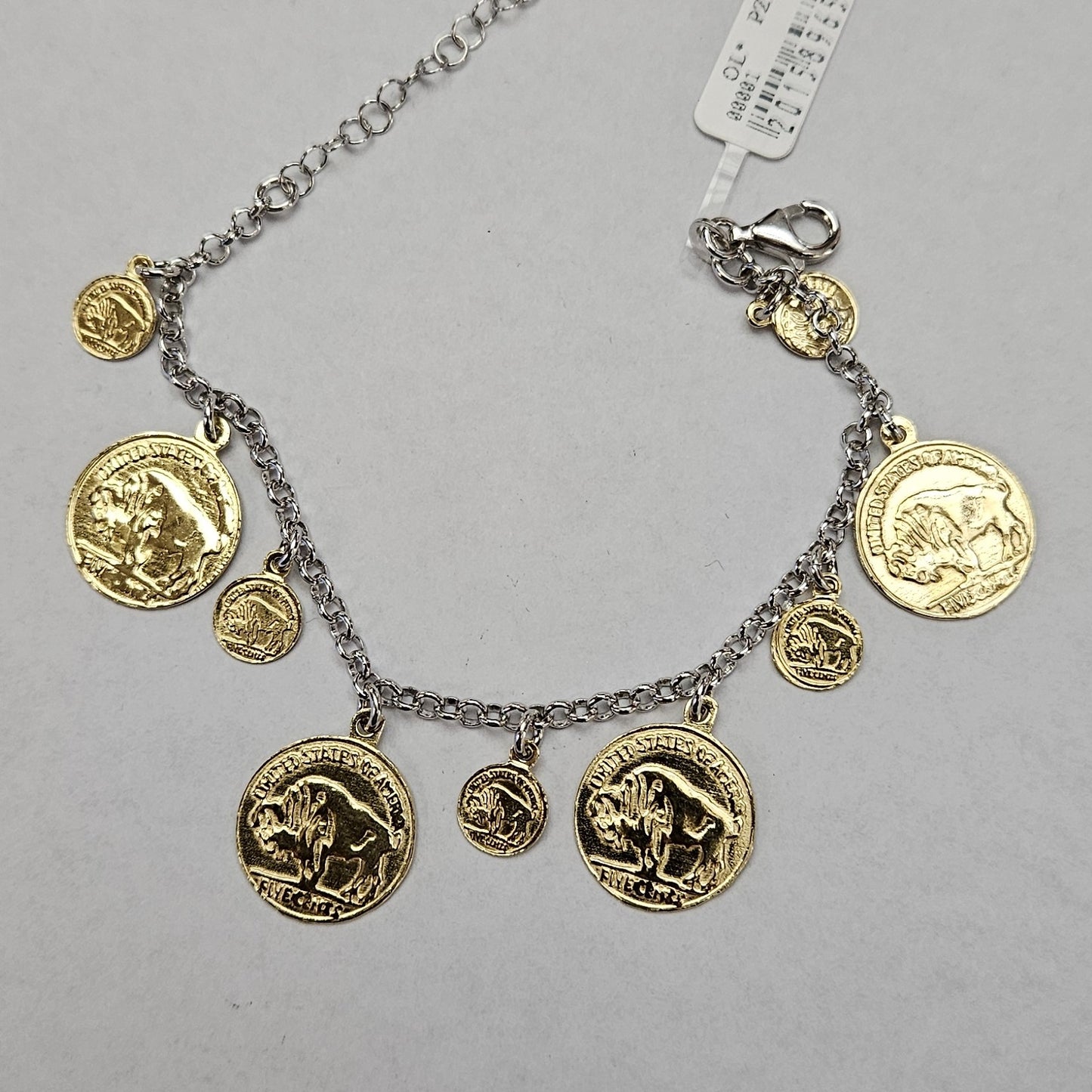 Bracciale Monete in argento 925 - BR.MO Amanthia Monete Dorate