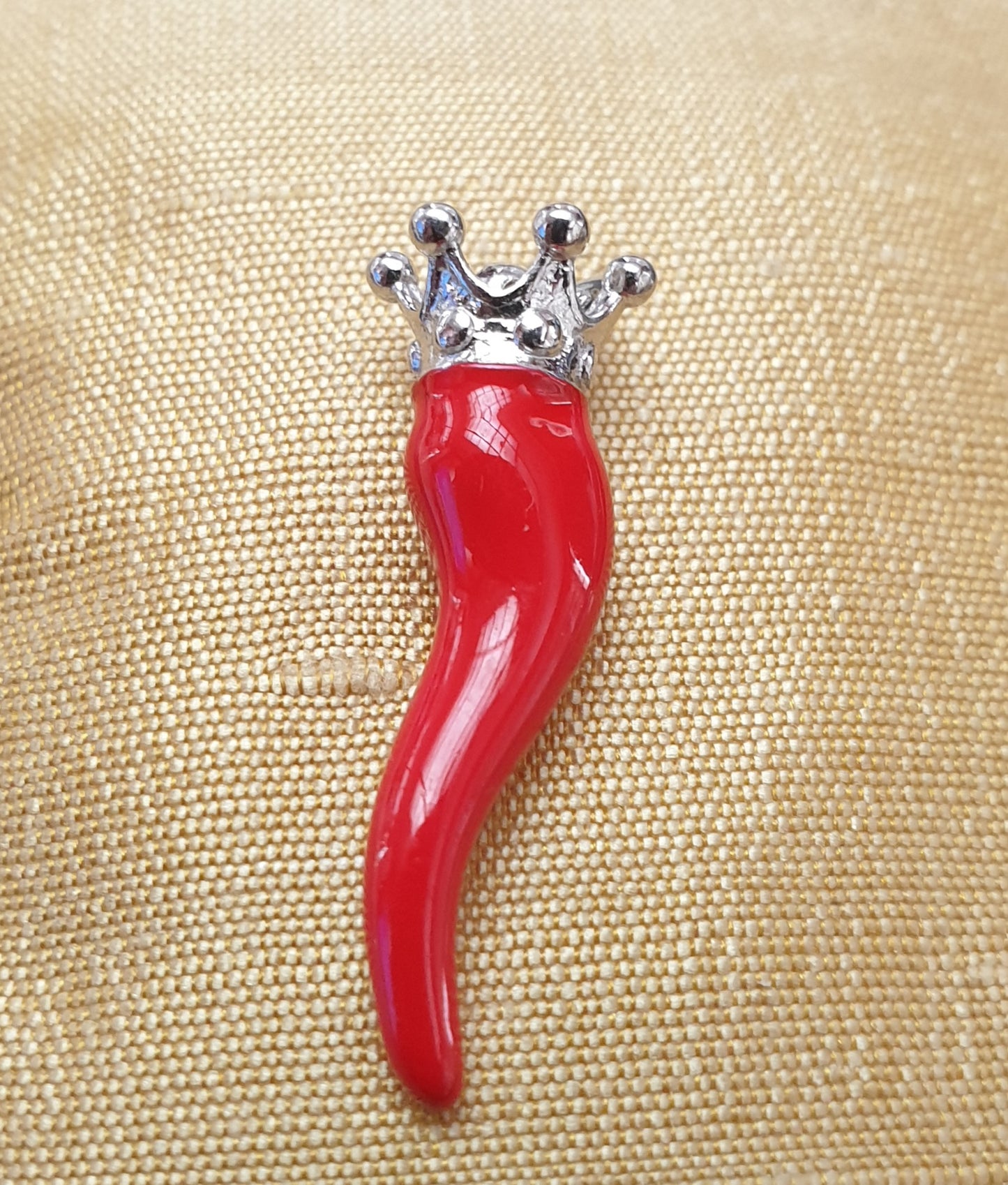 Bracciale ematite con cornetto smaltato rosso in argento - BRPABCORO.DOR Amanthia