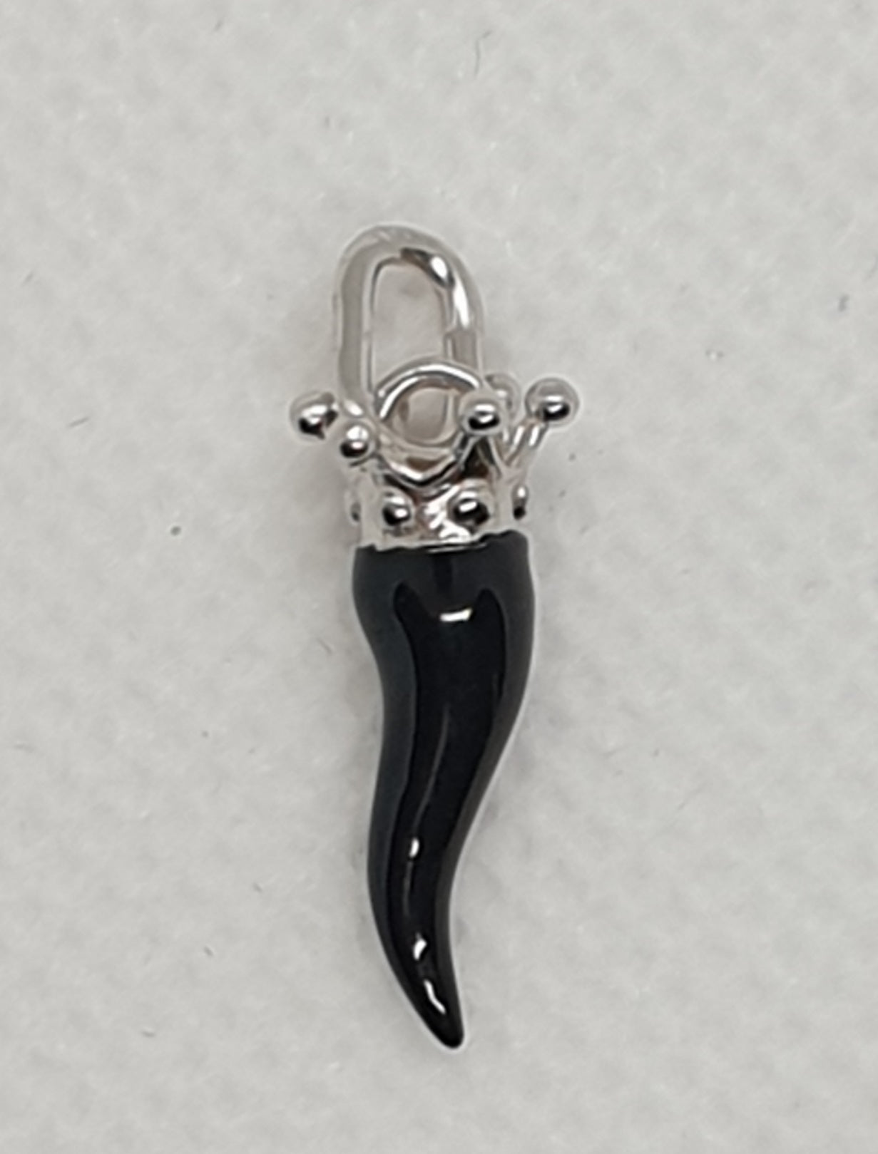 Ciondolo Cornetto Argento - Cod. CI.MINI.NERO Amanthia Argento bianco