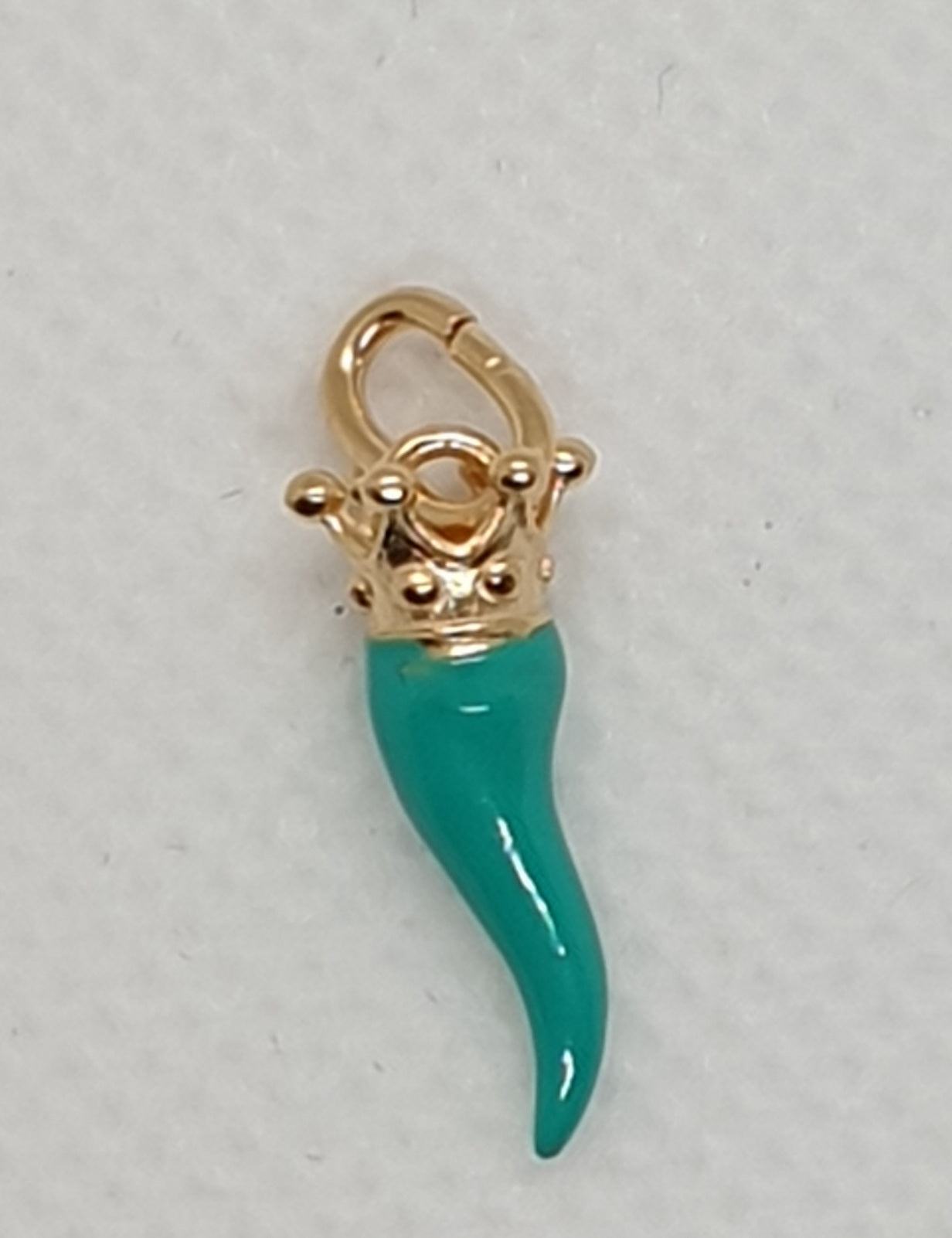 Ciondolo Cornetto Argento e Smalto - Cod. CI.MINI Amanthia Argento dorato Verde