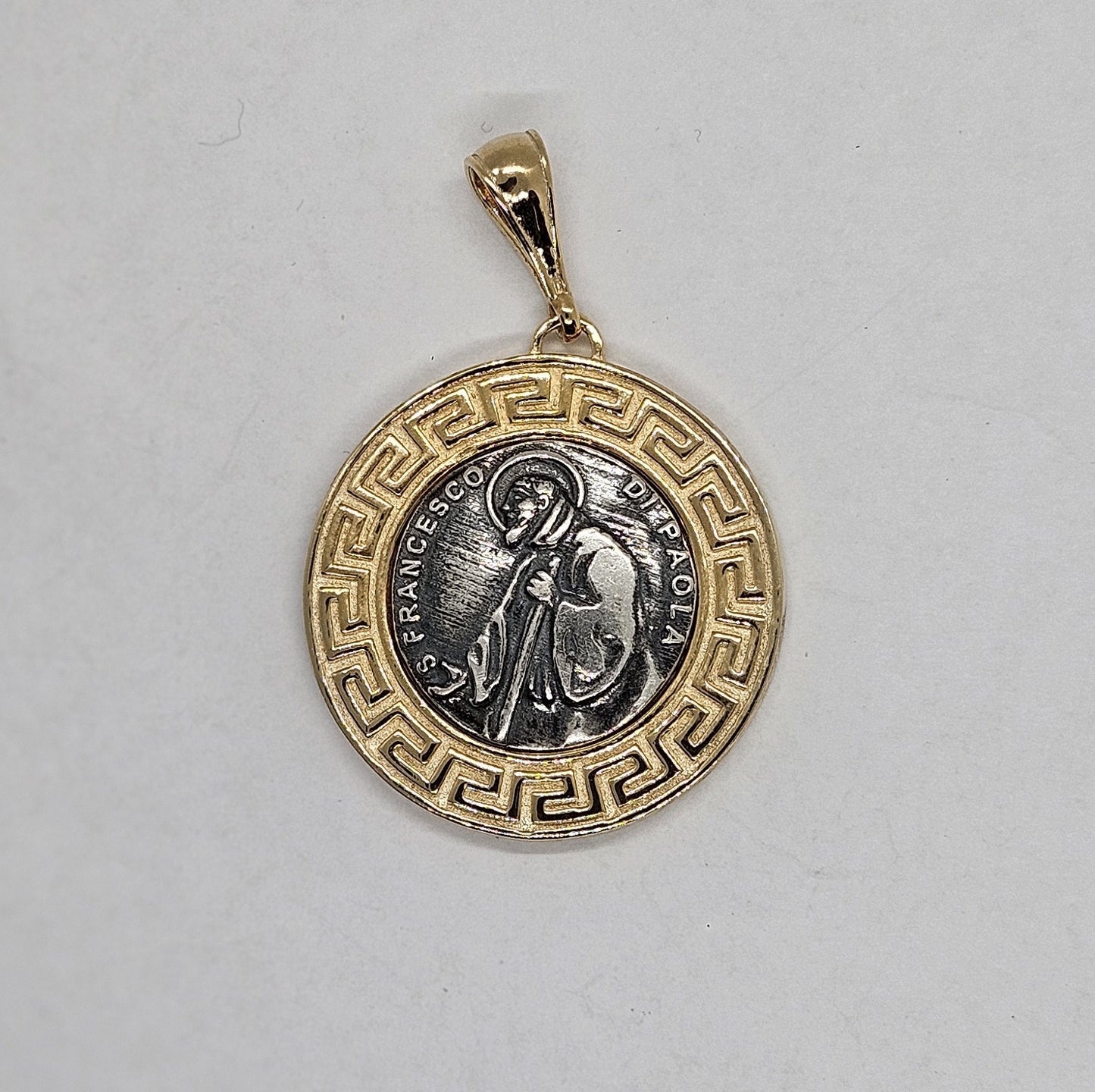 Ciondolo San Francesco di Paola Argento 925 - CI.SF.5 Amanthia Dorato