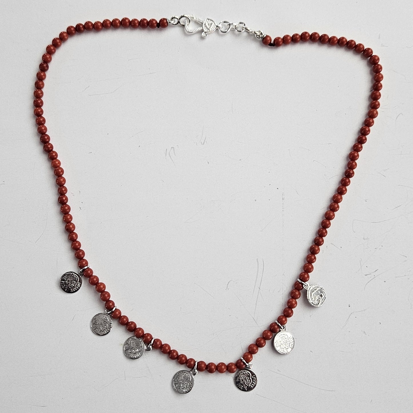 Collana Corallo con Monetine in argento 925 - CO.CO.MO Amanthia