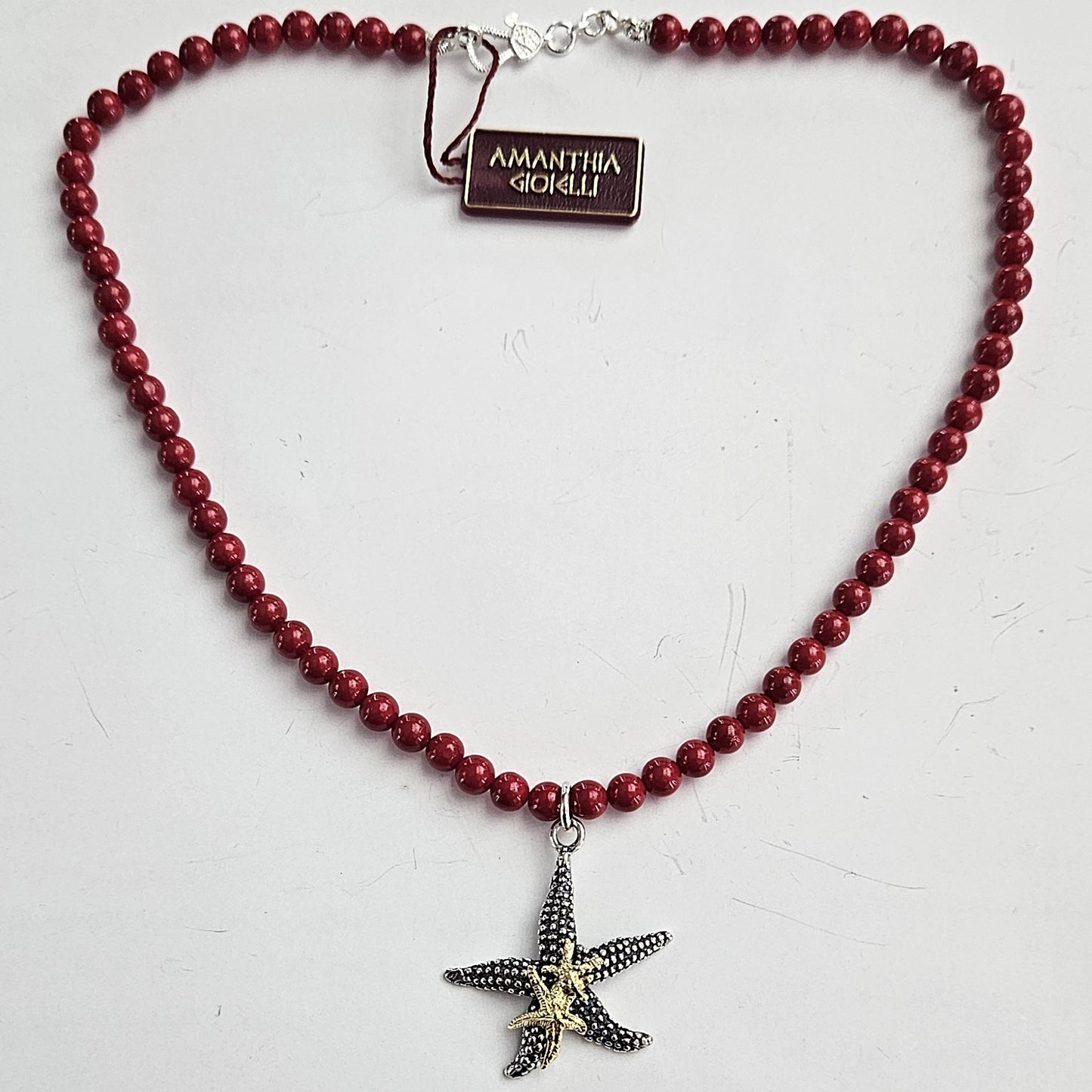 Collana pc pasta corallo con Stella Marina Amanthia