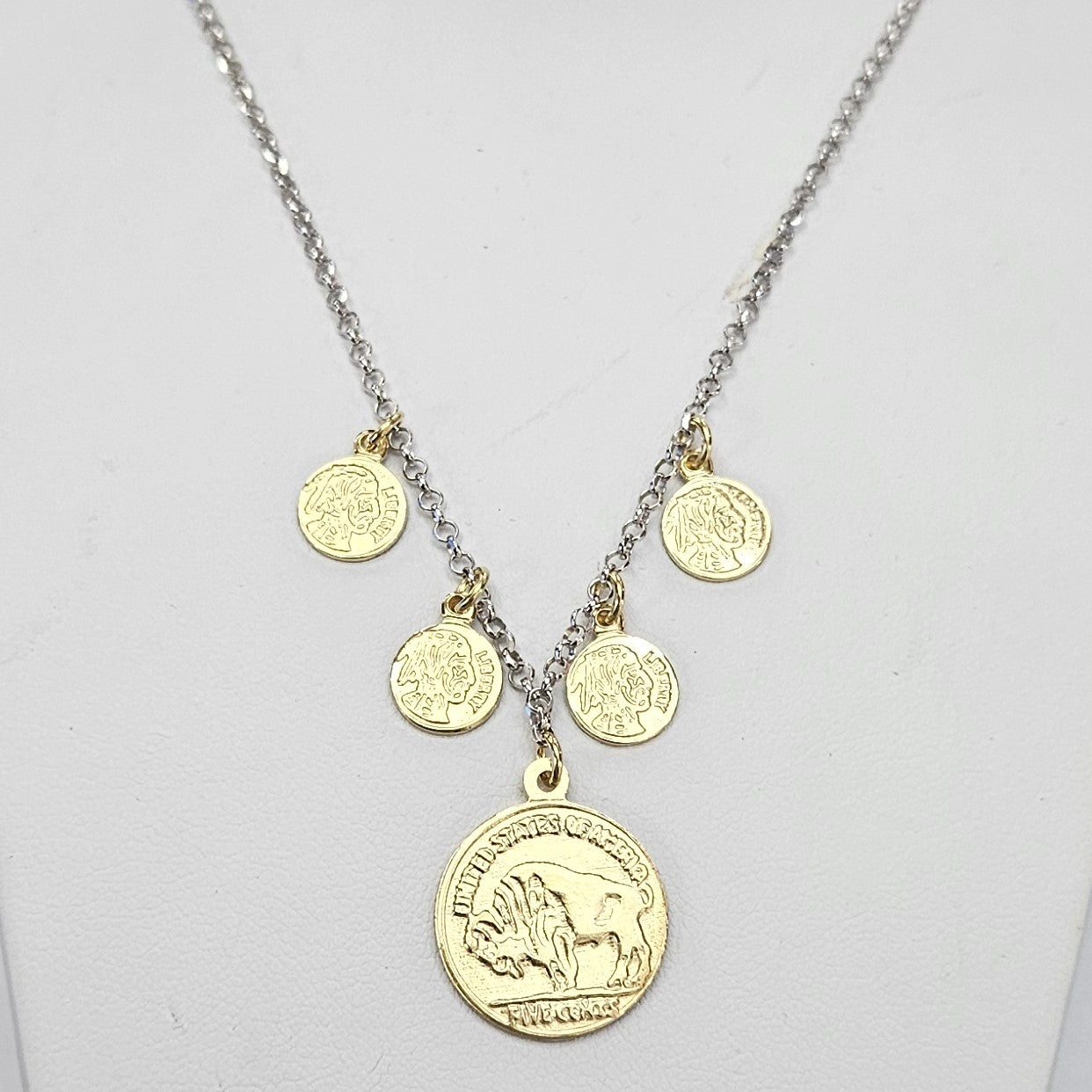 Collana Monete in argento 925 - CO.MO  Amanthia Monete Dorate  