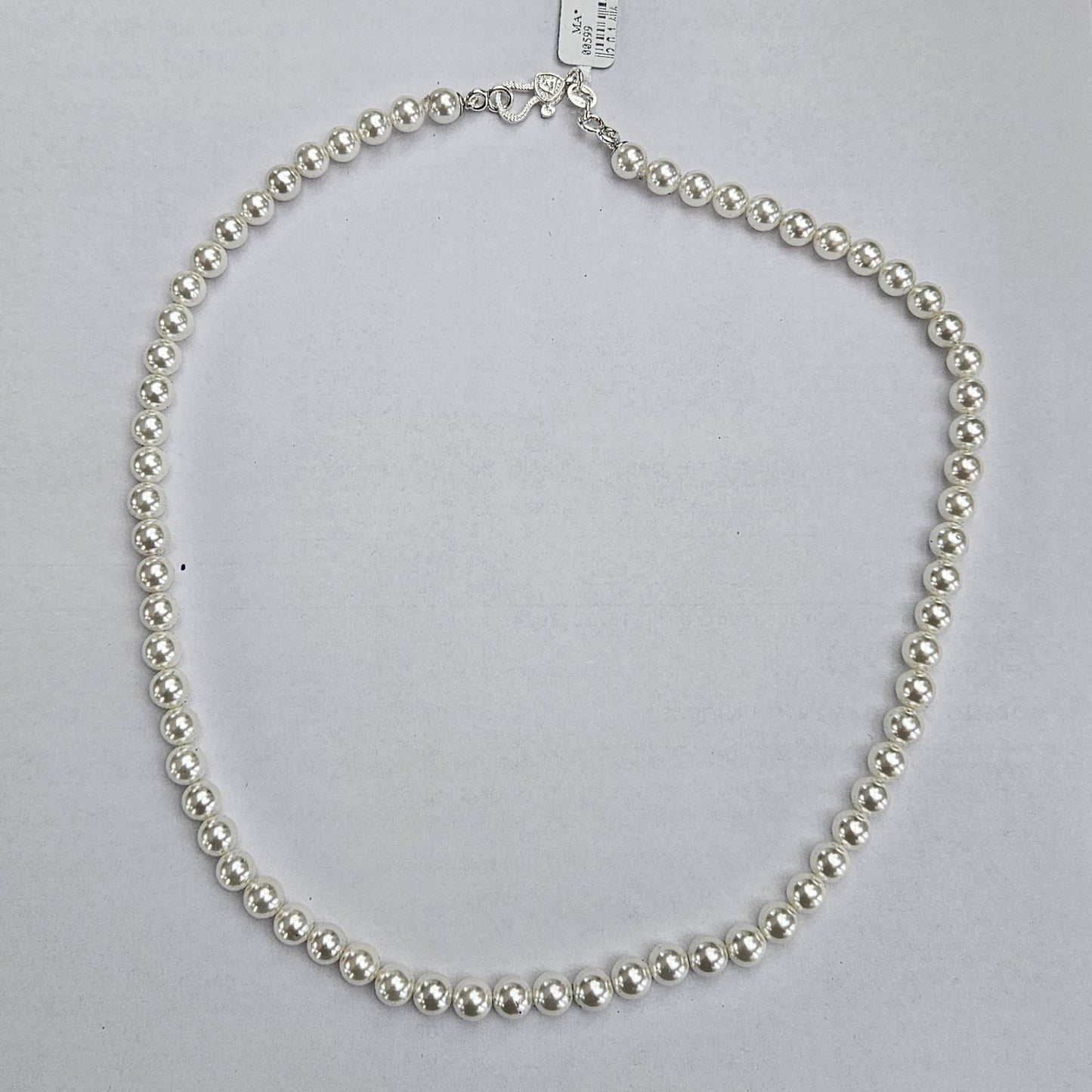 Collana perle bianche 6 mm con chiusura in Argento CO.PP.6MM Amanthia