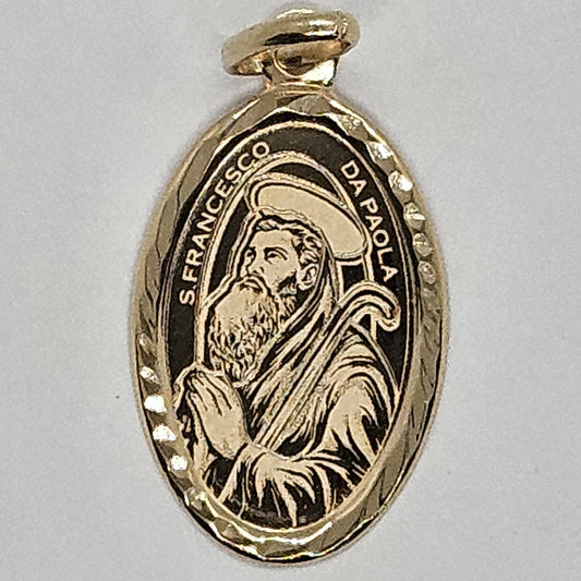 Medaglia Ovale San Francesco di Paola in Oro - MD.SF.ORO.OV  Amanthia   