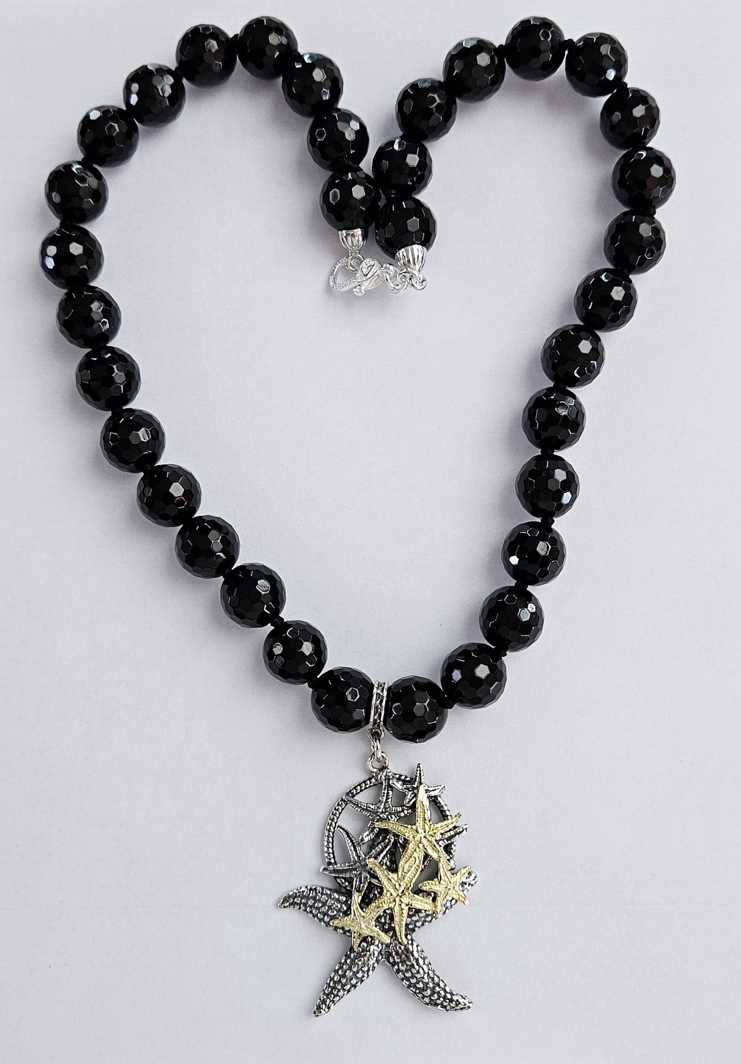 Collana onice con Stella Marina Amanthia Argento Bicolore