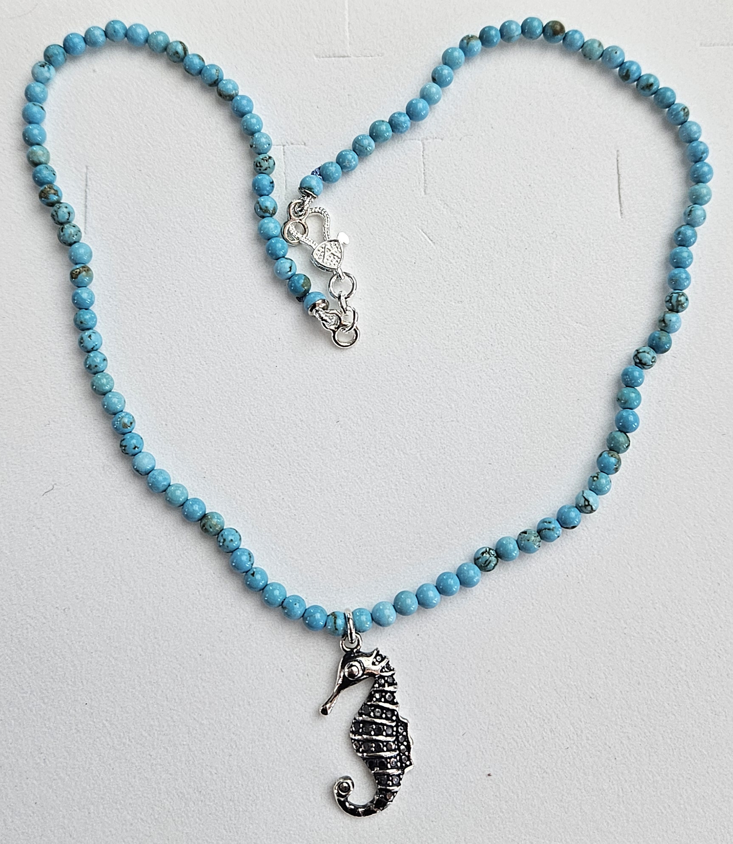 Collana Turchese con Cavalluccio Marino in argento 925 - CO.TU.CV Amanthia