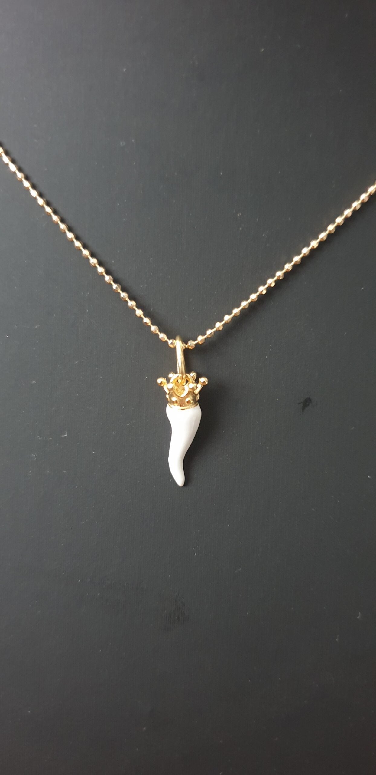 Collana argento con Ciondolo Cornetto "Porta Fortuna" - CO.CO.MI Amanthia BIANCO Argento dorato