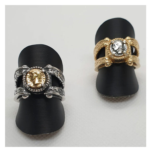 Anello Fascia con Moneta in Argento - AN.MON.13 Amanthia