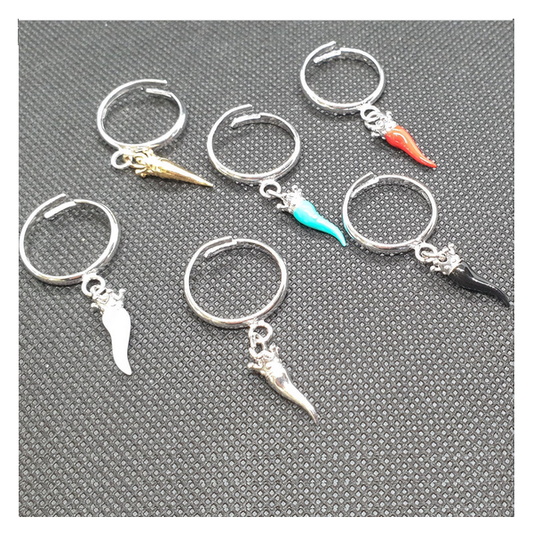 Anello argento con Ciondolo Porta Fortuna "Ida Miceli DNY"- Cod.AN.BI.CI.DNY  Amanthia