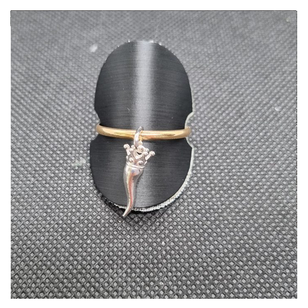 Anello argento dorato con Ciondolo Porta Fortuna "Ida Miceli DNY" - Cod.AN.DO.CI.DNY Amanthia ARGENTO Argento bianco