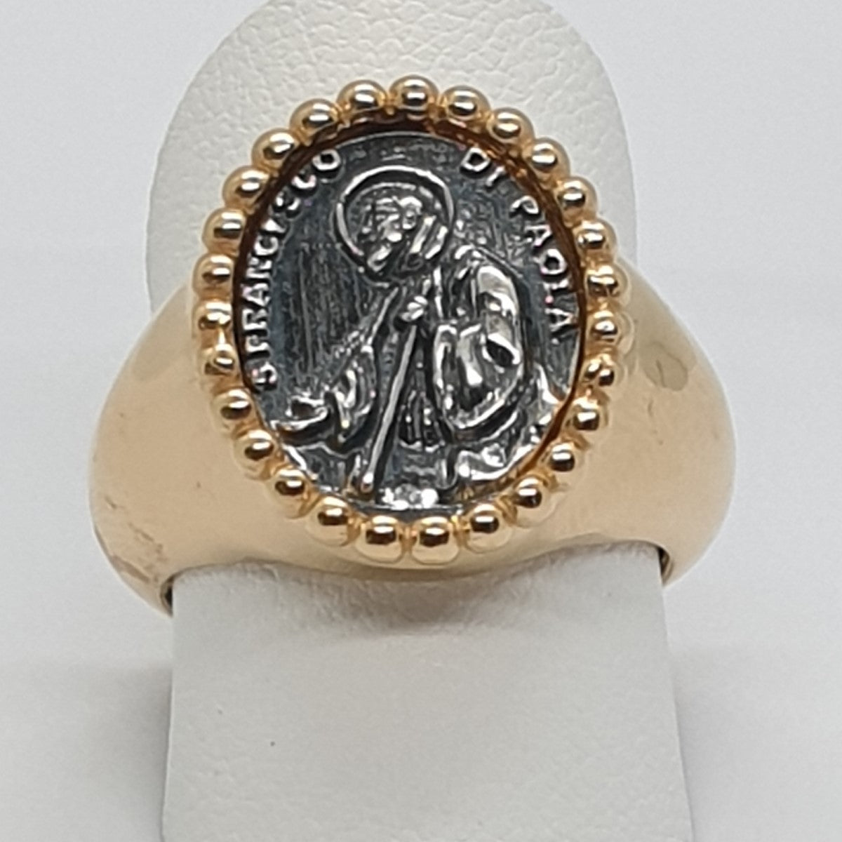 Anello San Francesco di Paola in Argento 925 - AN.SF1 Amanthia Argento dorato