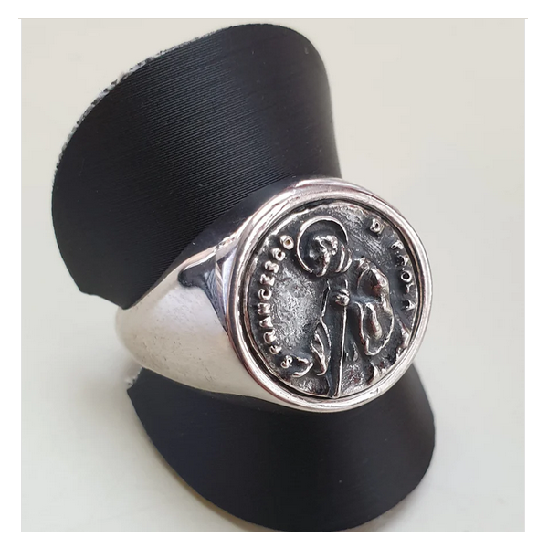 Anello San Francesco di Paola gambo lucido in Argento - AN.SF.89 Amanthia Argento bianco