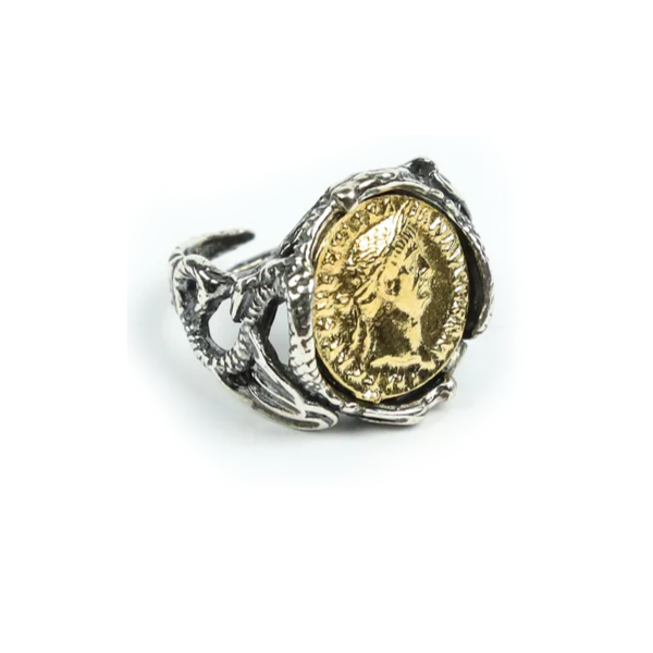 Anello Moneta Cesare - AN.070 Amanthia Argento Bicolore