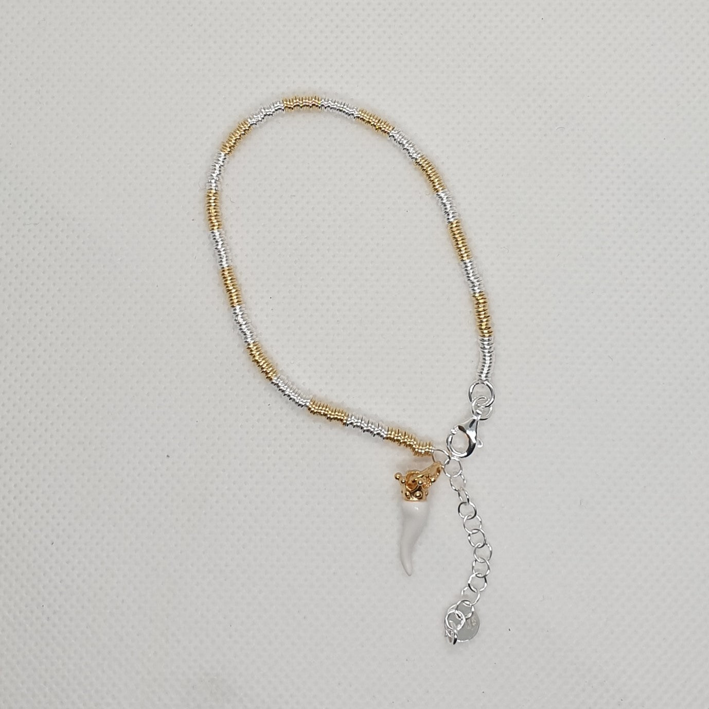 Bracciale a catena con Moneta d’epoca in argento 925 - BR.120 Amanthia BIANCO Argento dorato
