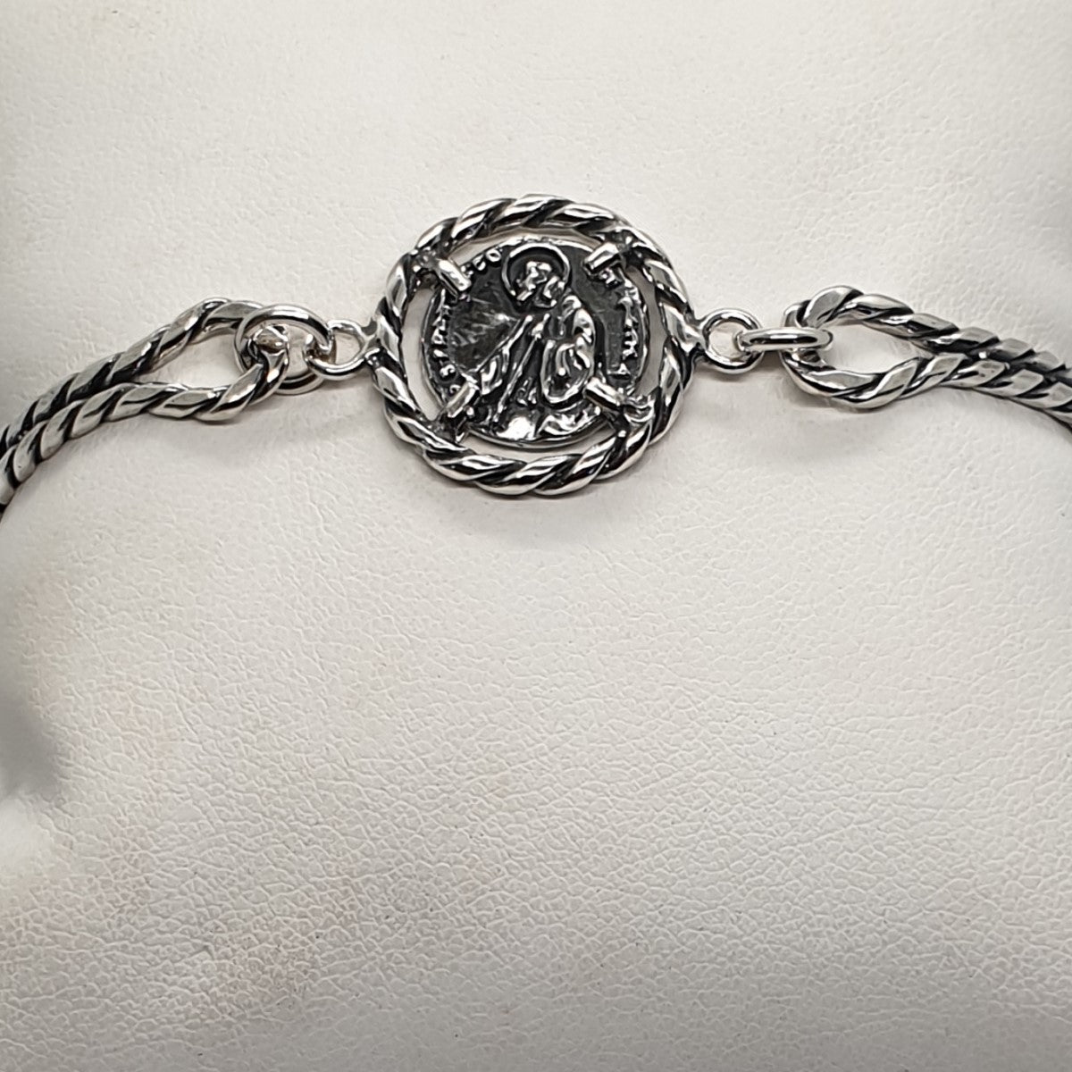 Bracciale Rigido San Francesco di Paola Argento - BR.RG.SF  Amanthia Bianco  