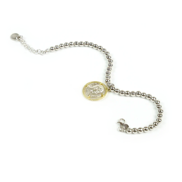 Bracciale palline Moneta castone dorato - BR.078 Amanthia