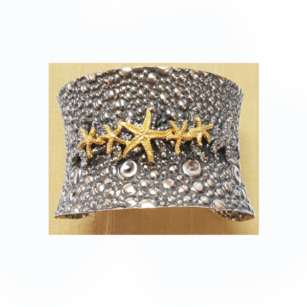 Bracciale Schiava Big con Stelle Marine Bicolore in Argento 925 - BR.SC.101.BIG Amanthia