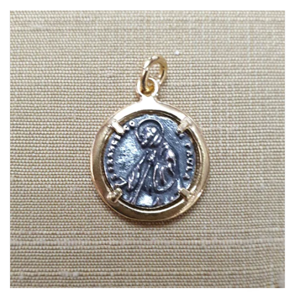 Ciondolo San Francesco di Paola in Argento 925 lucido - CI.SF.002 Amanthia Dorato