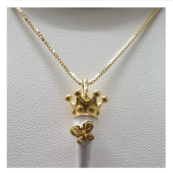 Collana argento con Ciondolo Porta Fortuna "Ida Miceli DNY"- Cod.CO.CI.NE.DNY Amanthia BIANCO Argento dorato
