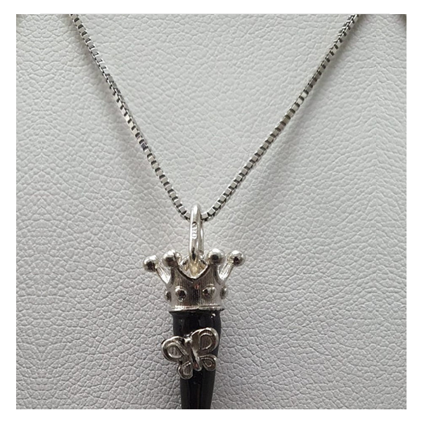 Collana argento con Ciondolo Porta Fortuna "Ida Miceli DNY"- Cod.CO.CI.NE.DNY Amanthia NERO Argento bianco