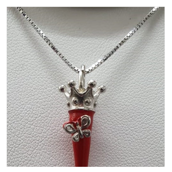 Collana argento con Ciondolo Porta Fortuna "Ida Miceli DNY"- Cod.CO.CI.NE.DNY  Amanthia ROSSO Argento bianco 