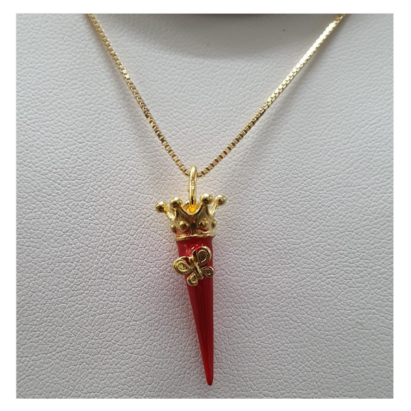 Collana argento con Ciondolo Porta Fortuna "Ida Miceli DNY"- Cod.CO.CI.NE.DNY Amanthia ROSSO Argento dorato